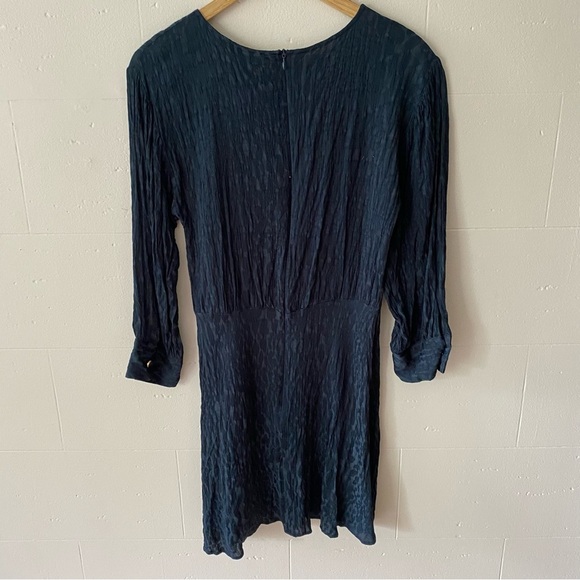 Zara Leopard Print Crinkle Long Sleeve Dress - Picture 7 of 7